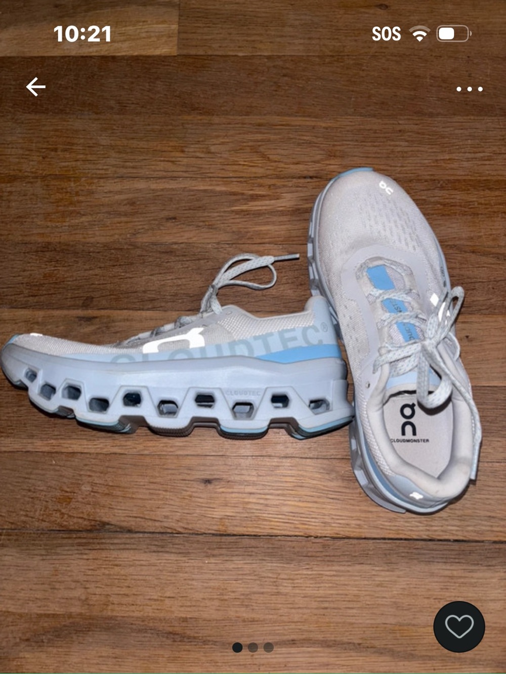BLUE AND WHITE ON CLOUD MONSTER SNEAKERS - Picture 2 of 2